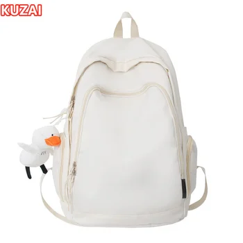 Училищен раница KUZAI, обикновена училищни чанти за жени, водоустойчиви лека раница за лаптоп, чанта за книги в колежа